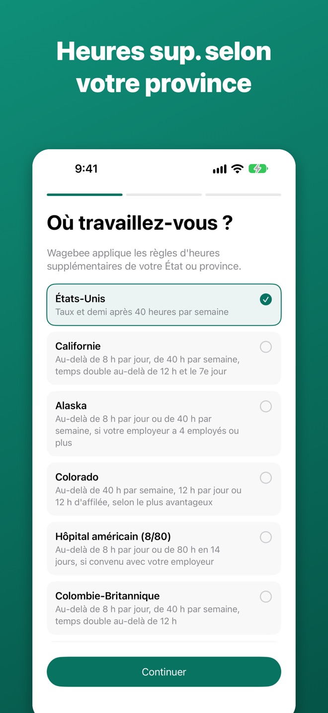 Choix des règles d'heures sup. de votre lieu de travail